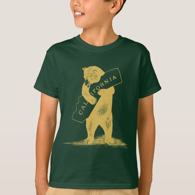 Camiseta Eu te amo Califórnia--Verde e ouro (Frente)