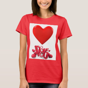 Camiseta Eu te amo - Camisa-T das mulheres do Coração Verme