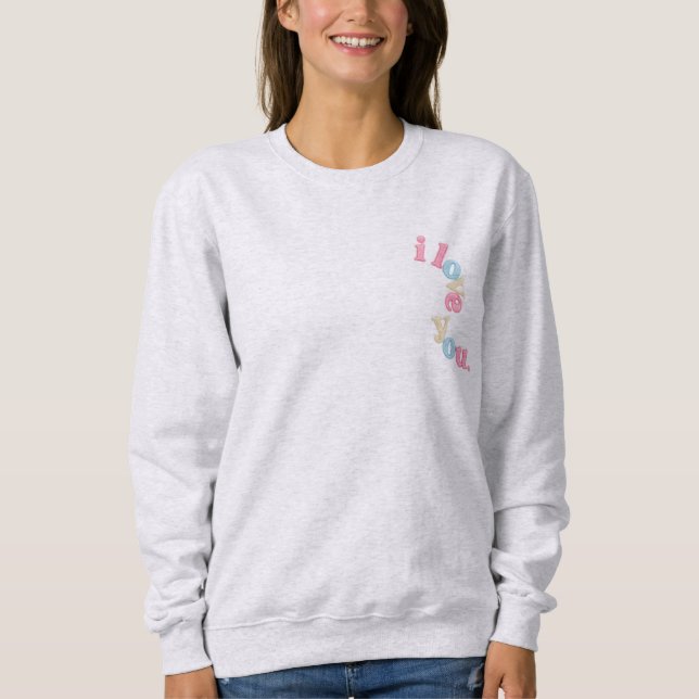 Camiseta "Eu te amo" Capuz de Patch | Design Estético (Frente)