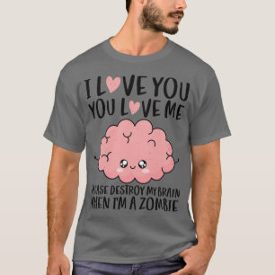 Camiseta Eu Te Amo Cérebro Quando Casal Dia de os namorados