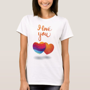 Camiseta Eu te amo com Casal de coração