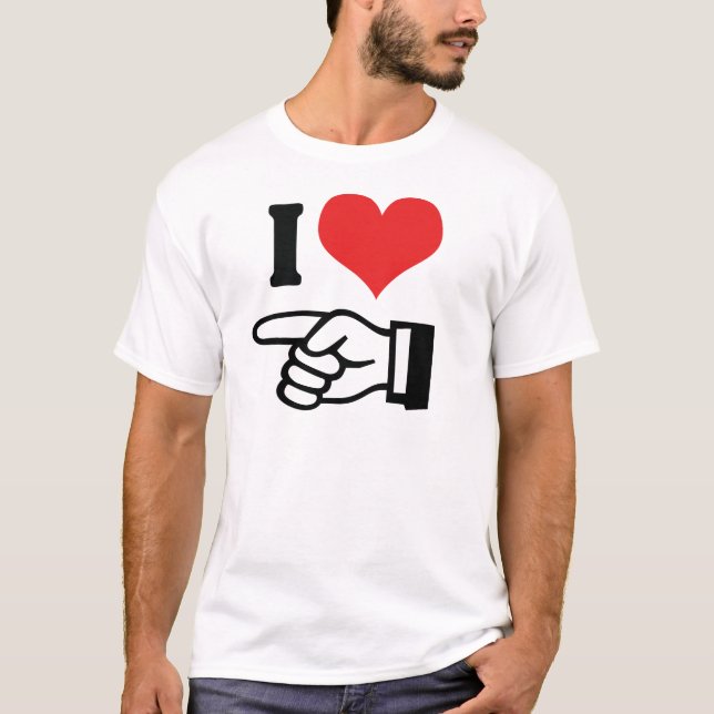 Camiseta Eu Te Amo - com Dedo Indicador (Frente)