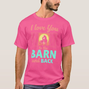 Camiseta Eu Te Amo Do Celeiro E De Volta Amante De Cavalgar