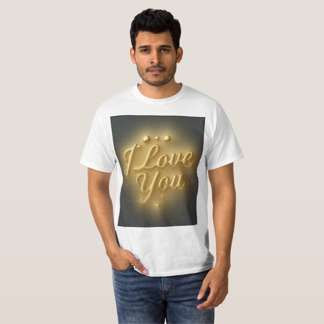 Camiseta Eu Te Amo Dourada Presente Romântico para (Frente Completa)