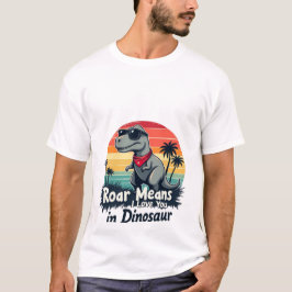 Camiseta eu te amo em dinossauro