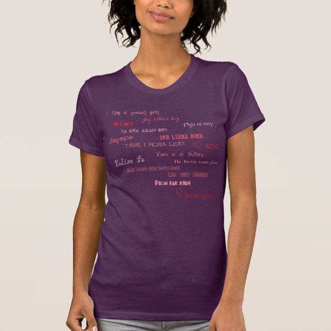 Camiseta Eu te amo em línguas diferentes (Frente)