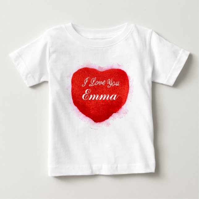 Camiseta Eu Te Amo Emma Heart (Frente)
