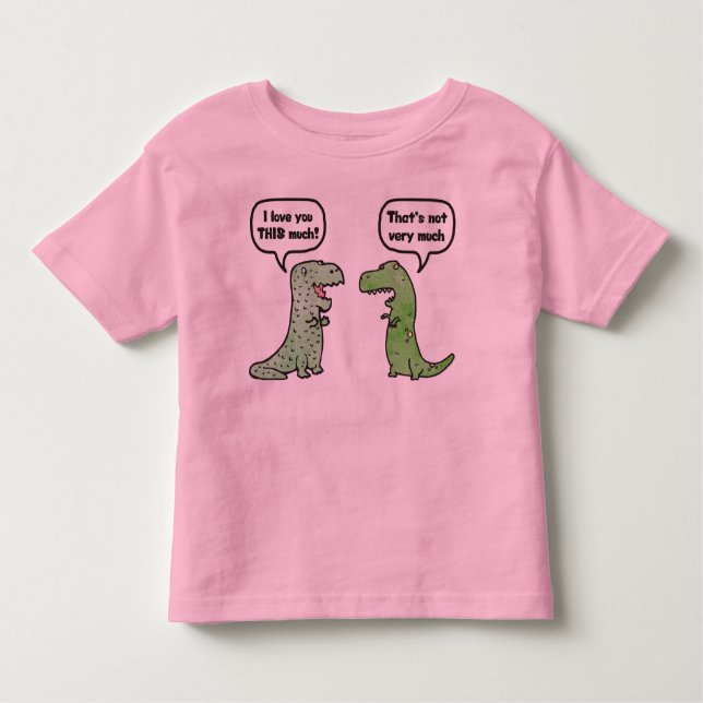 Camiseta Eu te amo ESTE muito (T-Rex) (Frente)