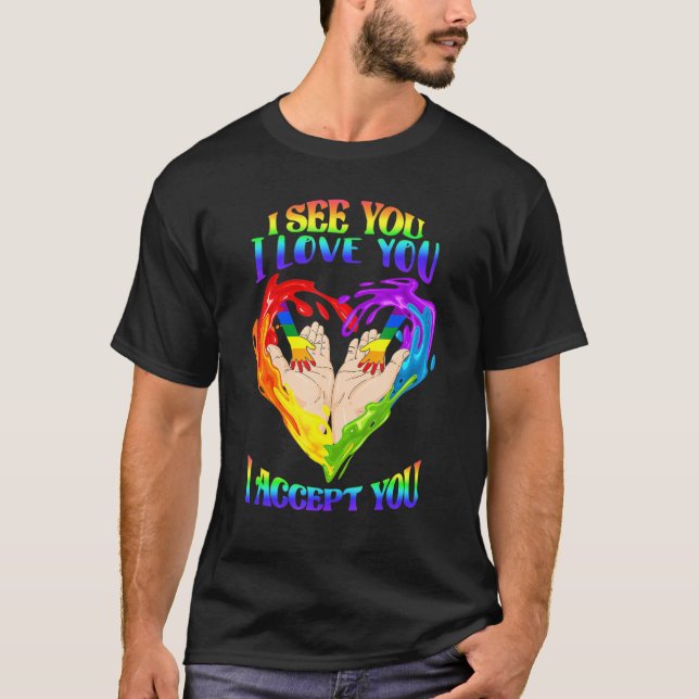 Camiseta Eu Te Amo Eu Te Aceito - LGBTQ Ally Prim (Frente)