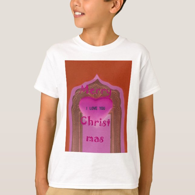 Camiseta Eu te amo Feliz Coração de Natal (Frente)