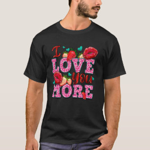 Camiseta Eu Te Amo Mais Com Lábios e Morango Dia dos Namora