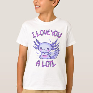 Camiseta Eu te amo muito Axolotl apaixonado