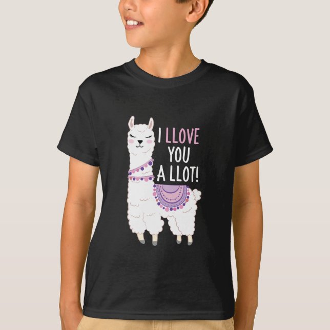 Camiseta Eu te amo muito - Engraçado Llama (Frente)