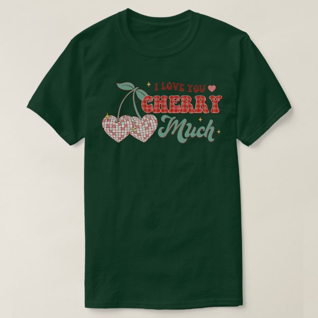 Camiseta Eu te amo muito engraçado retro discoteca. (Frente do Design)