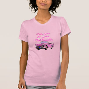 Camiseta Eu te amo para seu 50 cor-de-rosa do vintage do