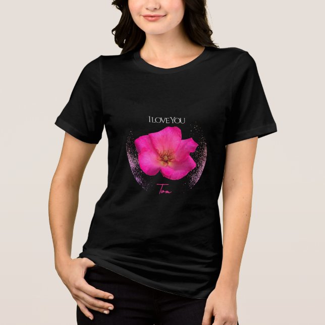 Camiseta Eu Te Amo - Rosa - Namorados Personalizados (Frente)