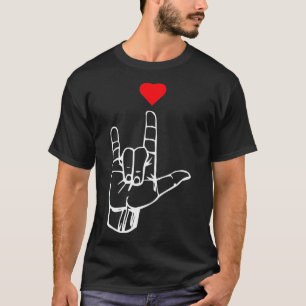 Camiseta Eu te amo Sinal de Mão Presente para Homens Mulher