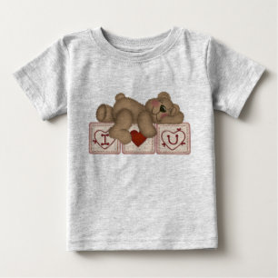 Camiseta Eu te amo urso de ursinho - criança longa T da