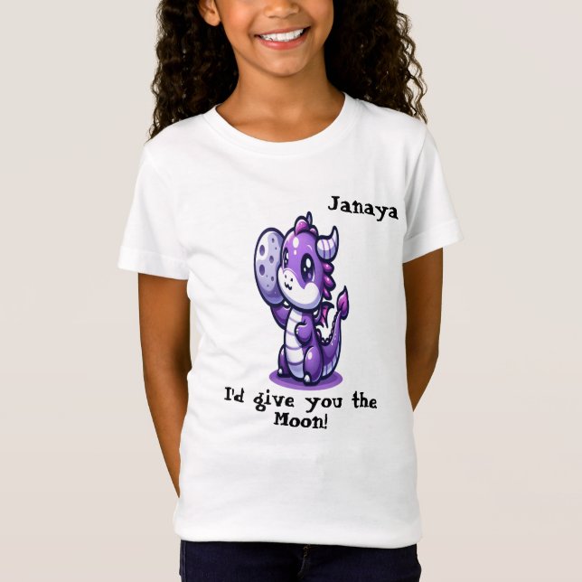 Camiseta "Eu te daria a lua" A Personalizada Rapariga Kawai (Frente)