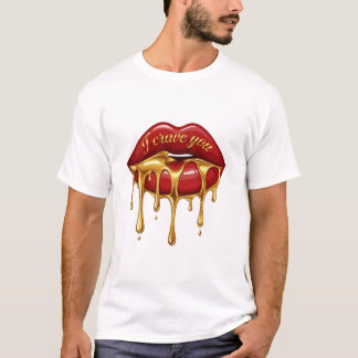Camiseta Eu Te Desejo - Lábios com Gotejamento Dou