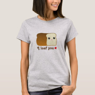 Camiseta Eu te importo com pão de kawaii. Um desenho de co