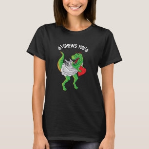 Camiseta Eu Te Oculto Rex Dinossaur Dino Heart Valentin