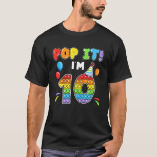 Camiseta Eu tenho 10 anos de Pop, 10 crianças de balões de