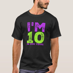 Camiseta Eu tenho 10 anos em Cachorros, 70 de Aniversário e