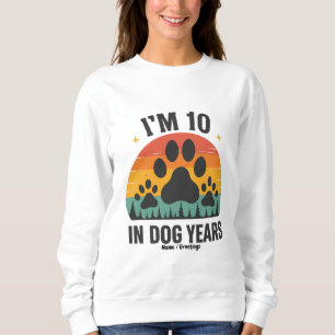 Camiseta Eu tenho 10 anos em cães anos 80 anos homens engra