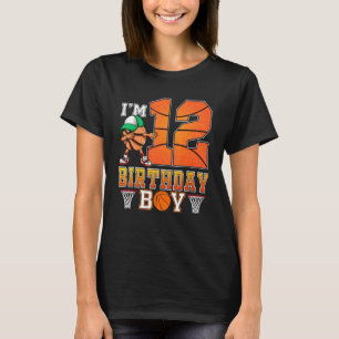Camiseta Eu tenho 12 anos de 12 de Aniversário de Basquete