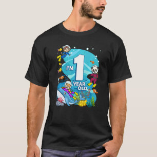 Camiseta Eu tenho 1 ano Oceano Scuba mergulha animais terre