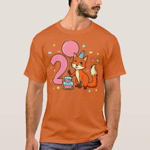 Camiseta Eu tenho 2 anos com raposas de aniversário de 2 an