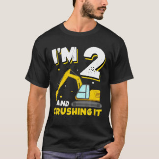Camiseta Eu Tenho 2 Anos E Esmagando O Segundo De Escavador