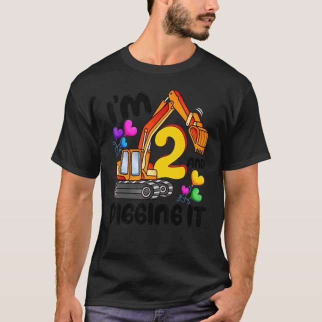 Camiseta Eu tenho 2 anos e vou cavar 2 anos, segundo aniver (Frente)