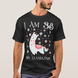 Camiseta Eu tenho 38 anos de idade Llamazing linda lhama 38