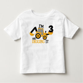 Camiseta Eu tenho 3 anos e cavando o garoto de aniversário 