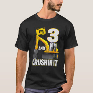 Camiseta Eu tenho 3 anos e escavo-lo, Escavador de Construç