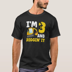 Camiseta Eu tenho 3 anos e escavo-o, aniversário de 3 anos