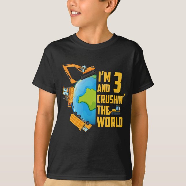 Camiseta Eu tenho 3 anos e não sou o mundo, garoto adolesce (Frente)