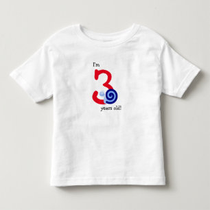 Camiseta "Eu tenho 3 anos velho!" + Caracol azul feliz