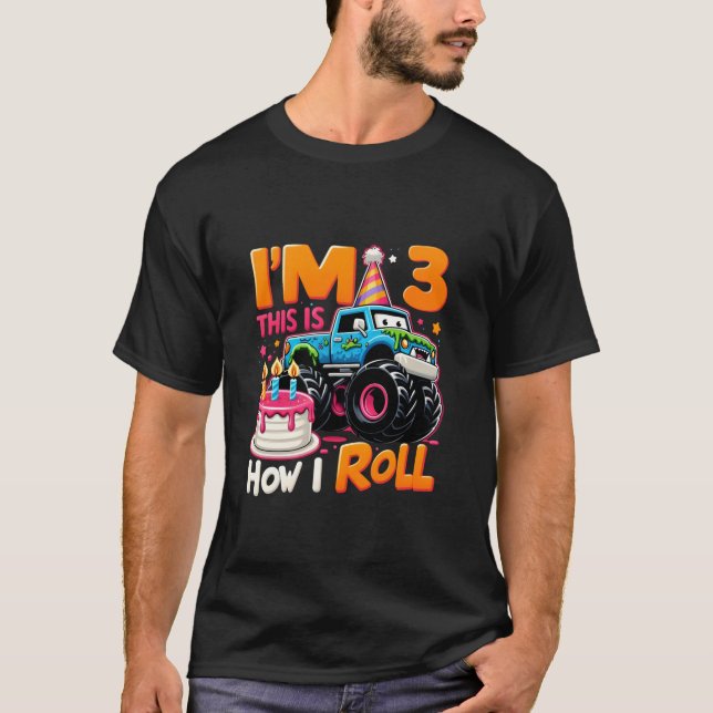 Camiseta Eu tenho 3 É assim que eu faço o monstro dos anive (Frente)