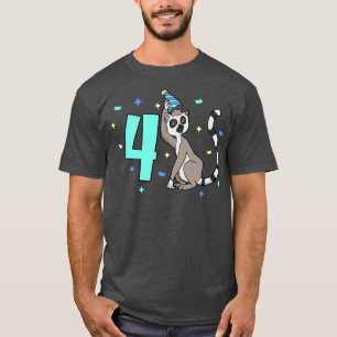 Camiseta Eu tenho 4 anos com aniversário de criança de limã