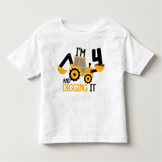 Camiseta Eu tenho 4 anos e descobrisse a construção, garoto