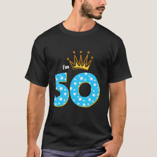 Camiseta Eu tenho 50º Tema Rei Festa de aniversário 50 anos