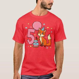 Camiseta Eu tenho 5 anos com raposas de aniversário de 5 an