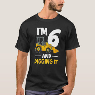 Camiseta Eu tenho 6 anos e escavando o trem de aniversário
