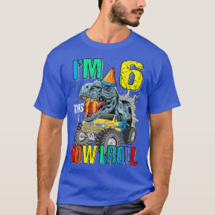 Camiseta Eu tenho 6, é assim que eu monstro o dinossauro de