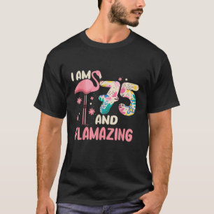Camiseta Eu Tenho 75 anos e é incrível o aniversário Flamin