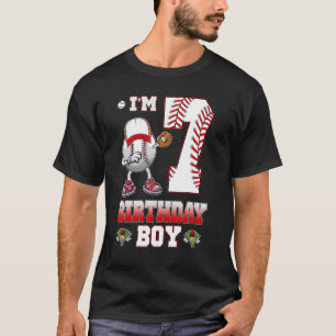 Camiseta Eu tenho 7 anos, 7 de aniversário, garoto bebendo 