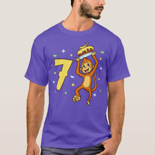 Camiseta Eu tenho 7 anos com aniversário de criança de maca